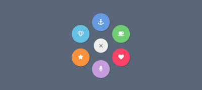 CSS flower popup menu Jordan LaChance